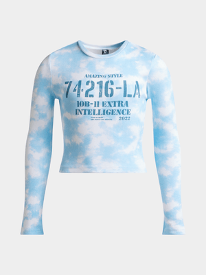 Jet Teen Girls Blue/White T-Shirt