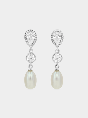 Sterling Silver & Freshwater Pearl Drop Earrings