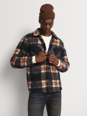 Men's Markham Boiled Wool Grey/Rust Overshirt