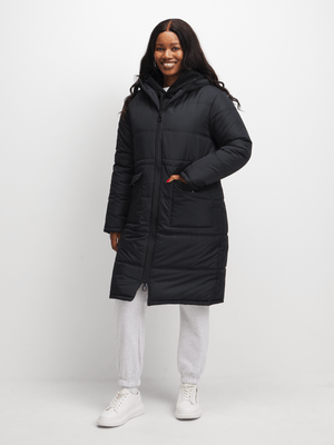 Exact Women's Black Long Puffer Jacket