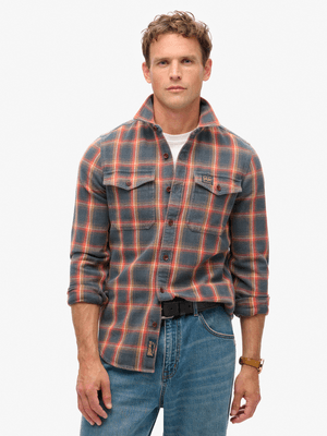 Men's Superdry Cotton Worker Check Shirt