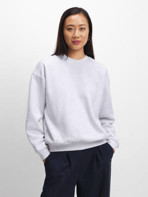 Exact Women's Ice Grey Melange Sweat Top