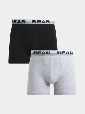 Jet Men's Black/Grey 2 Pack Trunks