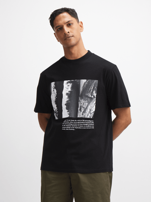 Exact Men's Black Graphic Print T- Shirt