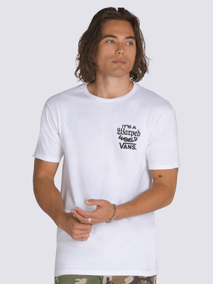 Vans Men's Warped World Graphic White T-Shirt