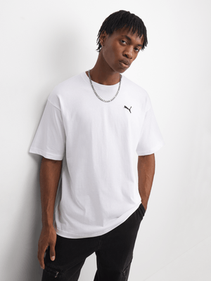 Puma Men's Wardrobe Essential White Oversized T-Shirt