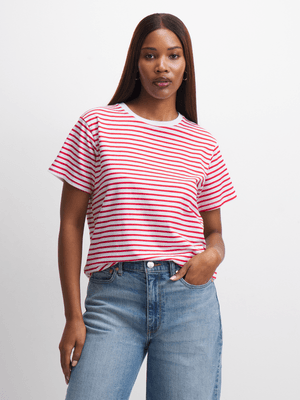Jet Women's Red/White Stripe T-Shirt