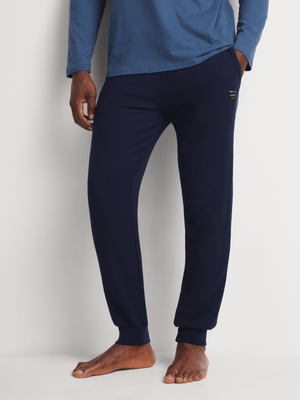 Men's Markham Cuffed Waffle Sleepwear Navy Knit Pant