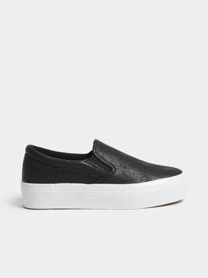 Jet Women's Black Snake Platform Sneakers