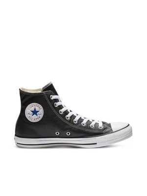 Converse Mens All Star Hi Black/White Leather Sneakers