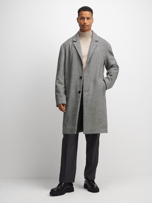 Exact Men's Grey Melton Coat