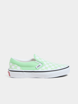 Vans Kids Checkerboard Slip-On Green/White Sneaker