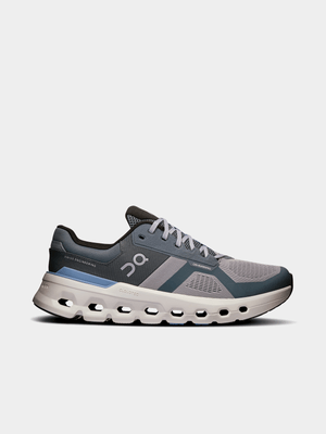 On Mens Cloudrunner 2 Grey/Blue Running Shoes