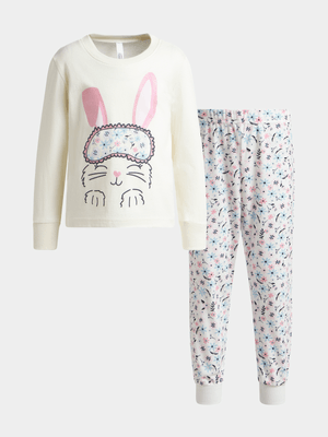 Exact Older Girl's White Bunny Sleepwear Set