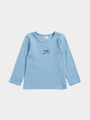 Jet Toddler Girls Blue Bow T-Shirt