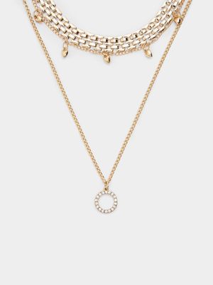 Exact Women's Gold Layered Necklace Set