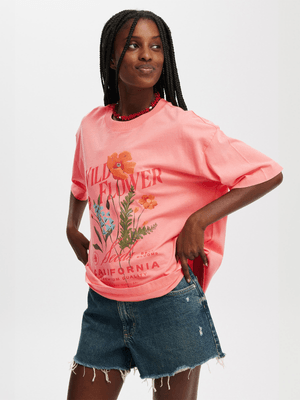 Women's Cotton On Pink The Boxy Graphic T-shirt