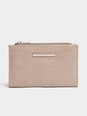 Exact Women's Brown Foldover Croc Wallet