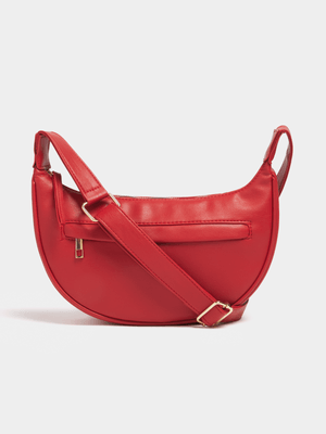 Exact Women's Red Half Moon Crossbody Bag