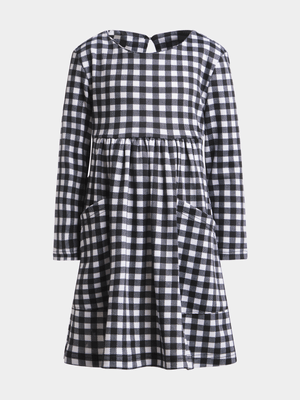 Exact Older Girl's Black & White Checked Dress