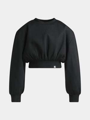 Jet Teen Girls Black Cropped Active Top