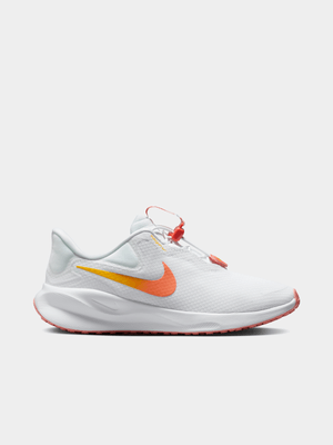 Nike Womens Revolution 7 EasyOn White/University Gold/Magic Ember Running Shoes