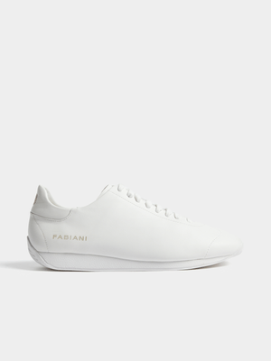 Fabiani Men's White Leather Covered Sole Sneakers