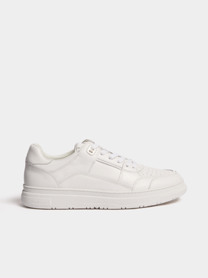 Fabiani Men's White Leather Multi Panel Sneakers