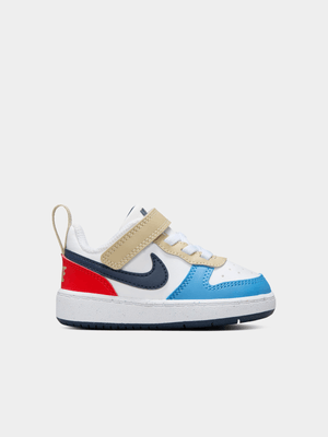 Nike Junior Infant Court Borough Recraft White/Blue/Red Sneakers