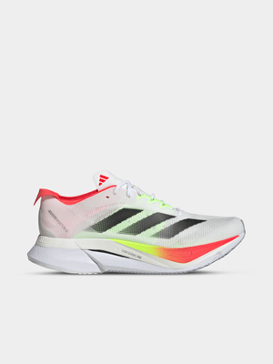 adidas Mens Adizero Boston 12 White/Black/Red Running Shoes