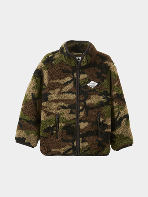 Cotton On Kids Boy Taupe Seb Sherpa Jacket