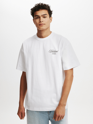Men's Cotton On White Box Fit Text T-Shirt