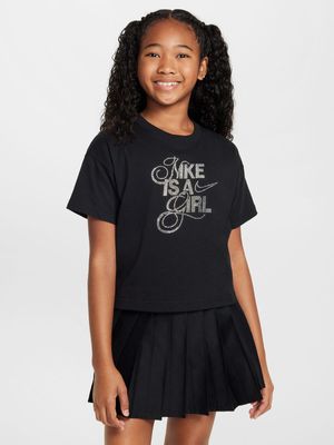 Nike Girls Sportswear Adapt Black Tee