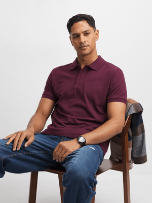 Jet Men's Maroon Golf Shirt
