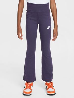 Nike Girls Sportswear Classic High-Waisted Flared Dark Raisin Leggings