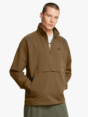 Under Armour Mens Unstoppable 1/2 Zip Brown Jacket