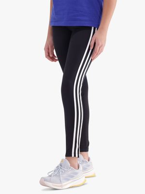 adidas Girls 3-Stripe Black Tights
