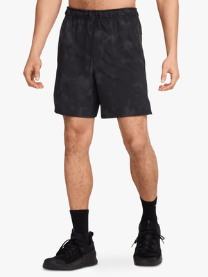 Nike Mens Dri-Fit Unlimited 7 Inch Versatile Printed Charcoal/Black Shorts