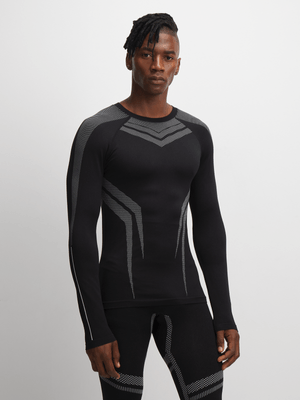 TS Mens Long Sleeve Black Baselayer Top