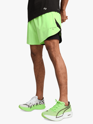 Puma x Hyrox Mens 2in1 Green Training Shorts