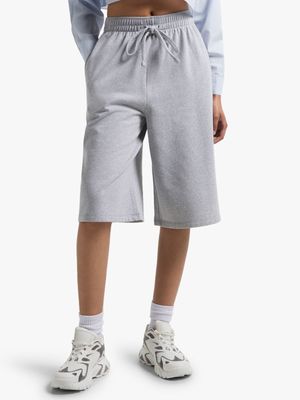 The FIX Women's Grey Fleece Bermuda shorts