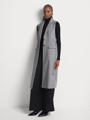 Sleeveless Belted Coat