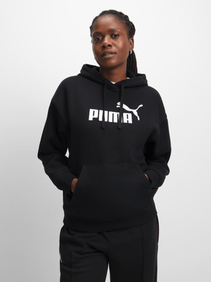 Women's Puma Logo Comfort Black/White Hoodie