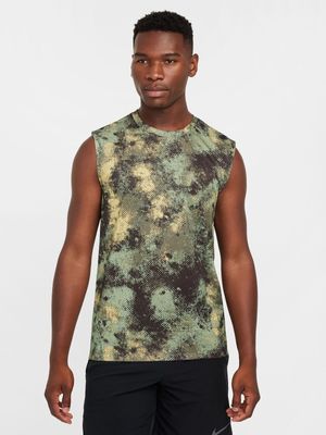 Nike Mens Dri-Fit All Over Print Camo Black Tee