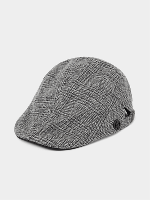 Men's  Pringle Grey Ben Check Newsboy Cap