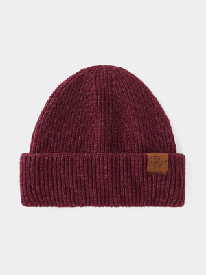 Women's Cotton On Burgundy Piper Ribbed Beanie