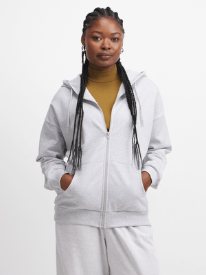 Jet Women's Grey Zip Through Active Top
