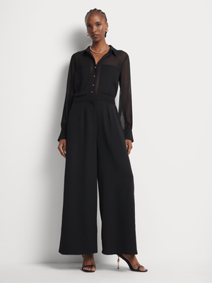 Sheer Blouse with Jumpsuit
