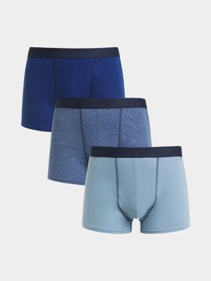 Exact Men's Blue 3-Pack Trunks