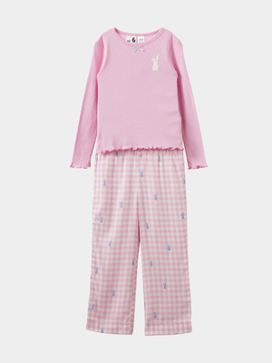 Cotton On Kids Pink Leah Long Sleeve Pyjama Set